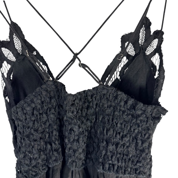 Free People One Adella Black Cami Tank Top Sz S - Picture 6 of 9